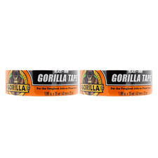 Gorilla Duct Tape Black 1.88" x 35yd 2 Pack, Heavy Duty, Weather Resistant