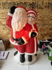 Vintage Mr & Mrs Clause Light Up Blow Mold Christmas Decoration 1978 Empire 34