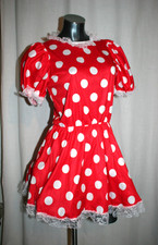 De Colección Mujer Disney Minnie Mouse Disfraz Rojo Blanco Polka Vestido con Tul Talla Única