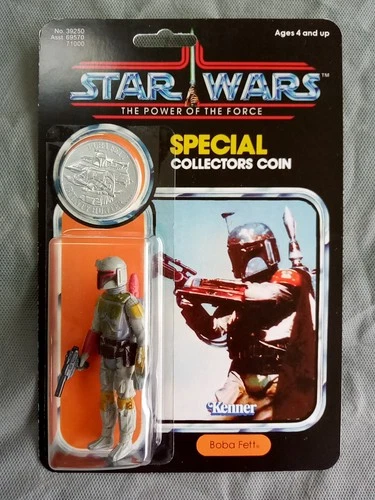 Star Wars POTF Boba Fett Special Collectors Coin with Custom Card Back Kenner