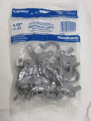 Pack of 25 Carlon Conduit Clamp Gray 1/2'' E977DC25-UPC