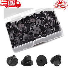 100 Pcs PVC Rubber Pin Backs Butterfly Clutch Backings Holder Tie Tacks Keepers,