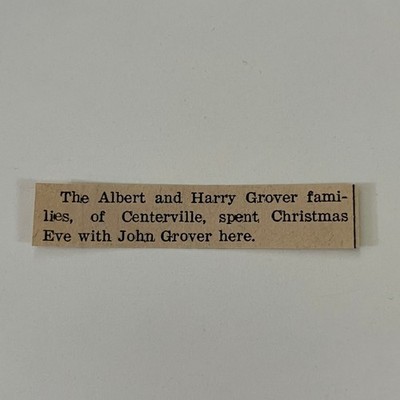 Albert & Harry Grover of Centerville 1936 Galesville WI Clipping SAH6-S33