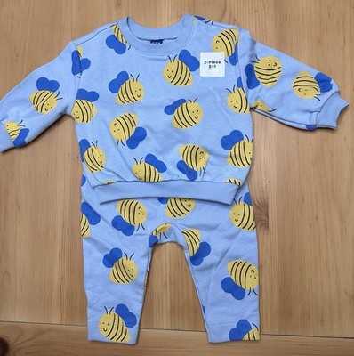 Old Navy Baby Girl Boy Unisex 6-12 Month Bumble Bee Terry Sweatsuit NWT