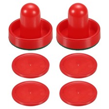 2Pcs Air Hockey Pusher 60mm with Pad and 4Pcs Air Hockey Pucks for Game Tables