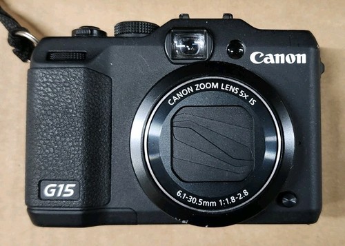 Canon PowerShot G15 12.1MP Digital Camera Black w/ Charger 2 Batteries Works - Picture 2 of 10
