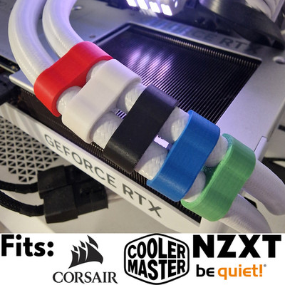5x AIO Schlauch Clips/Kämme/Halter für Corsair, NZXT, be quiet!, Cooler Master