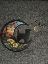 Dog Memorial Suncatcher Window Ornament keychain Rainbow Bridge Gift Set