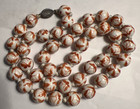 Vintage Porcelain Hand Knotted And Painted Butterfly Design Necklace. — photo 4