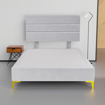 15  Velvet Twin Platform Bed with Headboard & Golden Legs, No Box Spring