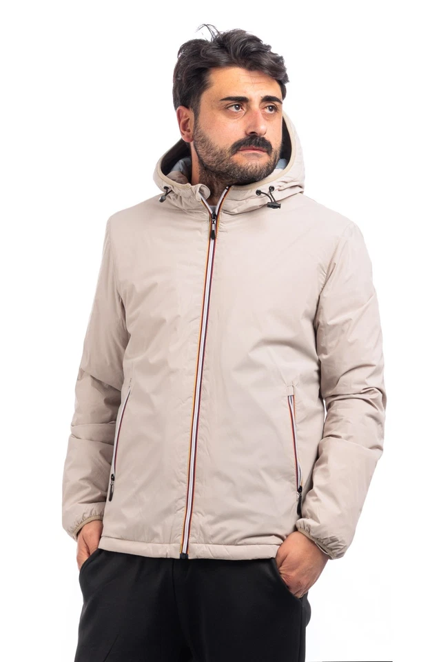 Giubbotto Uomo Invernale Giubbino Cappuccio Imbottito Impermeabile Giacca VEQUE - Immagine 4 di 4