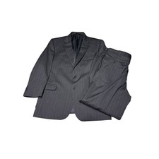 Jos A Bank Signature Collection Gordon Charcoal Pinstripe 2 Pc Wool 46R 38X32