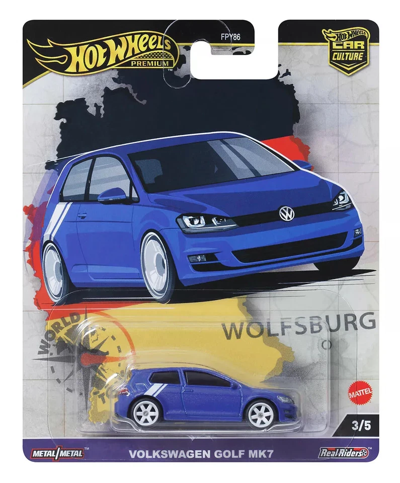 Hot Wheels FPY86-HRV79 VW Golf 7 blau metallic 2024 World Tour 3/5  ca. 1:64 - Bild 1 von 1