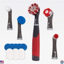 Cordless Electric Scrub Brush 18-Piece Kit, Water Resistant for Home & Bathroom