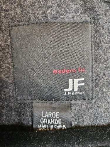 JF J.Ferrar Men Gray Modern Fit Double Breasted Pea Coat Jacket Size L NWOT/Min image 14
