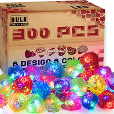 300Pcs Glow in the Dark Rings Bulk Pack 6 Color , Light up Rings for Kids  Adul