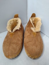 LL Bean Mens Wicked Good Slippers Boots Moccasin Size 9 Wide Tan A21