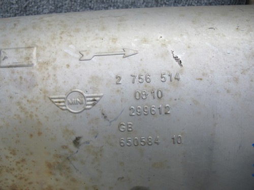 09-13 MINI COOPER S R56 R57 R58 R59 REAR EXHAUST MUFFLER W TIPS 2756514 OEM - Picture 3 of 12