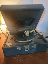 Vintage 1920s Portable Victrola Phonograph Suitcase Manual Crank with needles