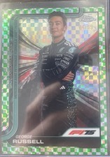 George Russell  2025 Topps Chrome Green Checkers Refractor  F-1 Mercedes #/99