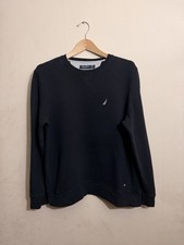 Nautica Sweatshirt Men s Size Medium Embroidered Logo Black Crew Neck
