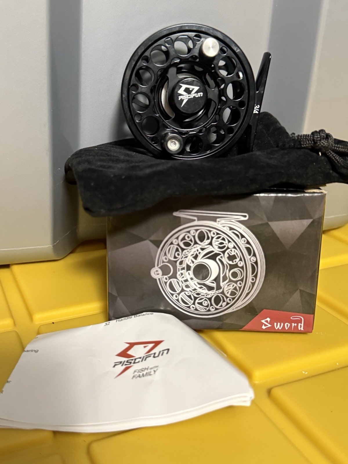  Sword Fly Fishing Reel, CNC-Machined Aluminum Alloy 3/4wt Black-without Line