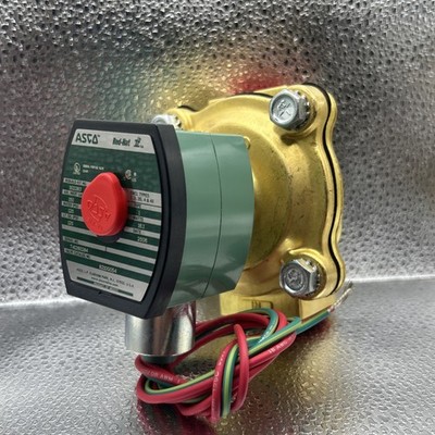ASCO 8210G054 1  NPT Solenoid Valve 120VAC Red-Hat II Brass Industrial