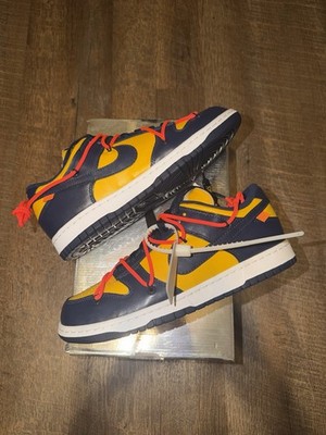 Nike Dunk Low Off-White University Gold Navy CT0856-700 2019 Men's Sneaker