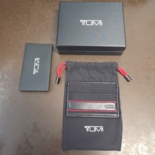 TUMI ALPHA SLIM CARD CASE Ballistic Nylon BLACK/RED, GIFT BOX DUST BAG - NWT