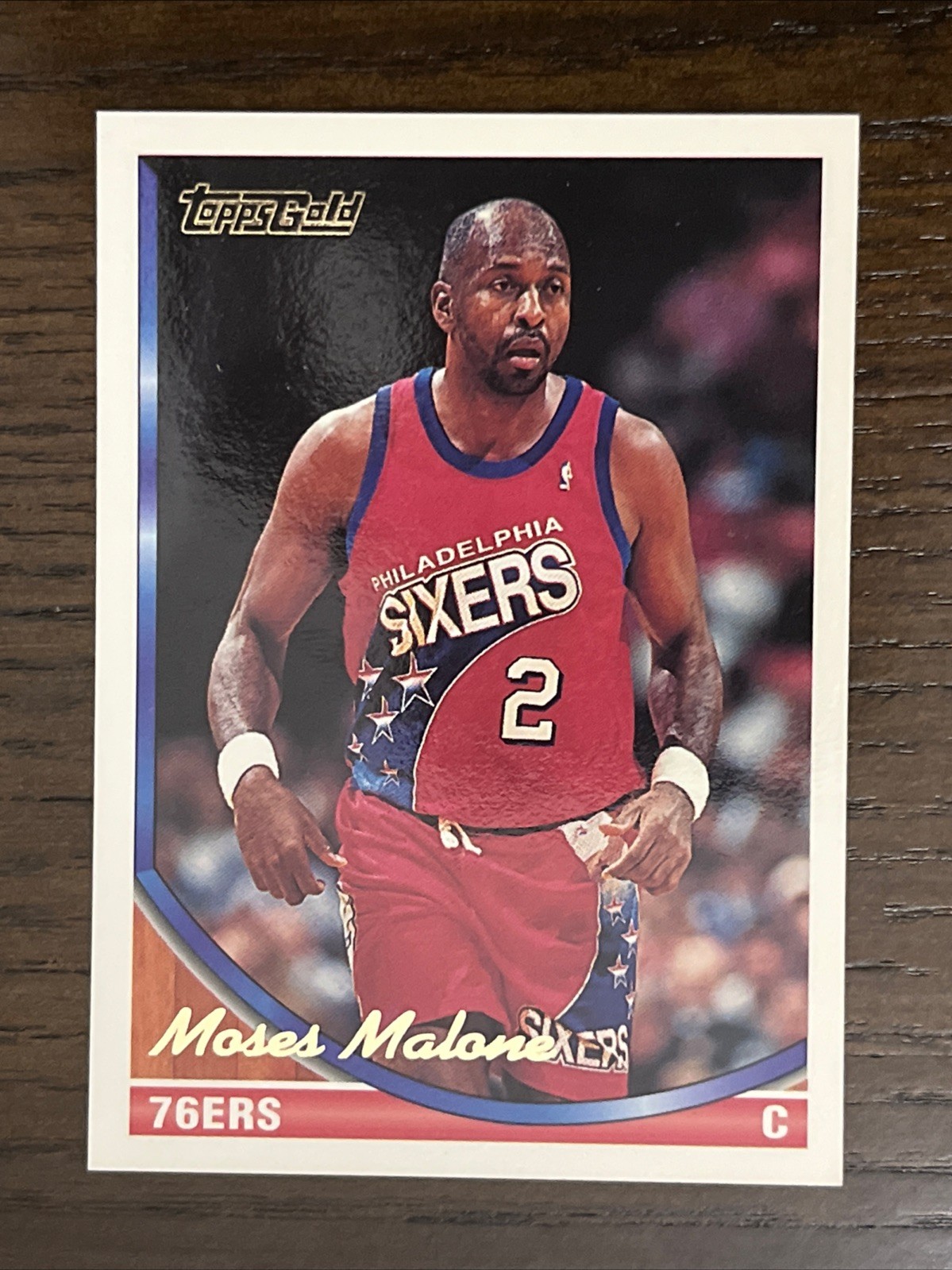 1993-94 Topps Gold #381 Moses Malone Philadephia 76ers