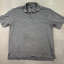 Footjoy FJ Mens 2XL Golf Polo Shirt Gray Heathered Short Sleeve Performance EUC