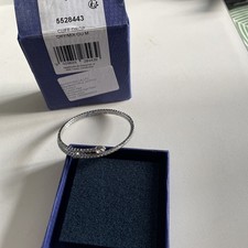 Swarovski Pear Twisty Cuff Drop Adjustable silver Plated Bracelet Bangle