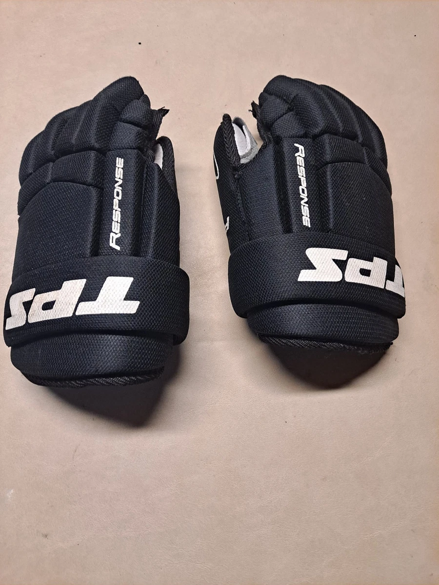 Gants De Hockey Vintage Louisville MVP – Cuir Noir, Paumes Blanches – Taille 12″