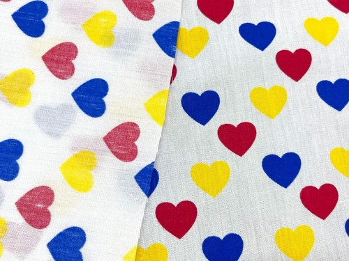 Colorful Heart Print Cotton Fabric 45” Wide by Yard for Sewing Quilt DIY Craft - Picture 4 of 5