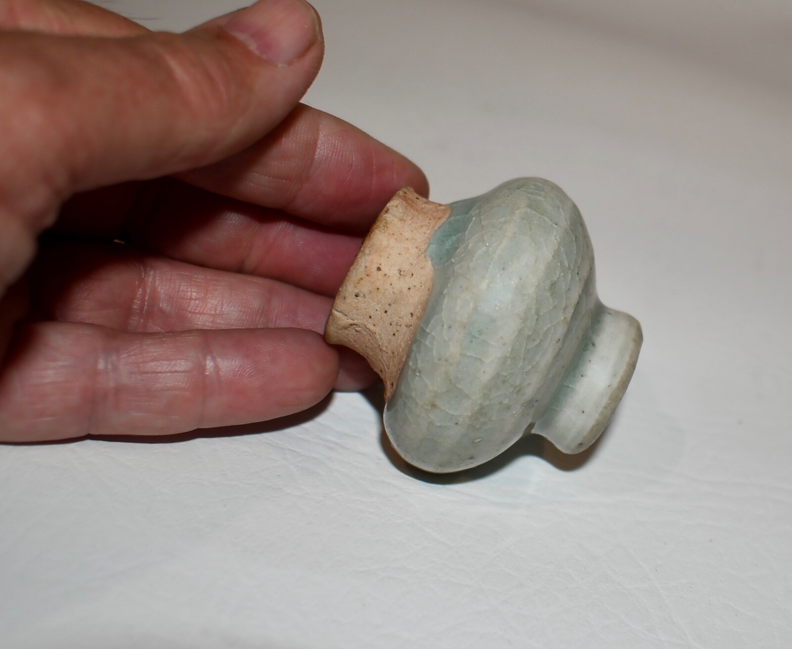 Antique Sawankhalok Period Ceramic Green Glazed Jarlet from Thailand