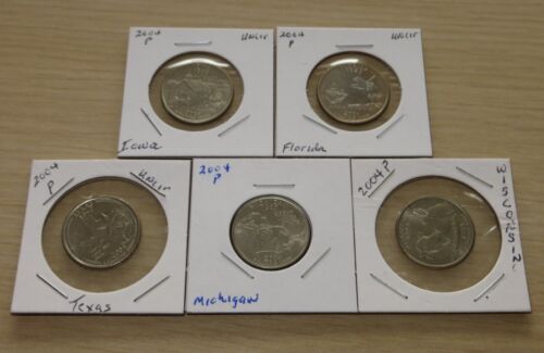 5 2004p State Quarters (L68P11-15) Uncirculated - Picture 1 of 4