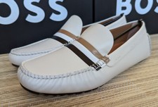 Hugo Boss moccasins/loafers Driver Mocc wb men's open white Made in Italy