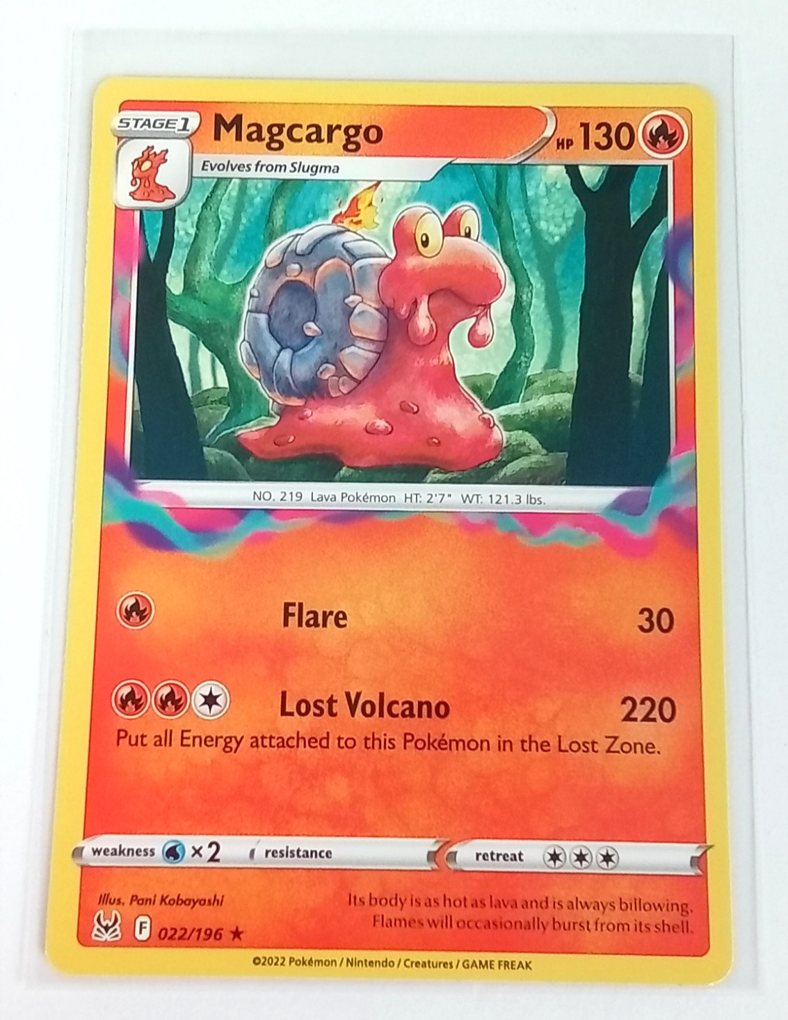 Magcargo 22/196 Lost Origin Rare Pokémon Card 2022
