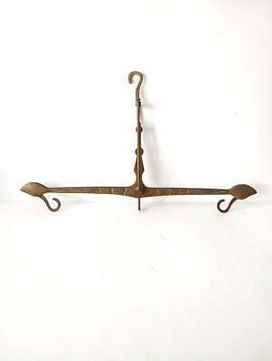 Antike massive Messing hängende gleiche Arm Waage Waage 1736 Innen Außen Geschenk