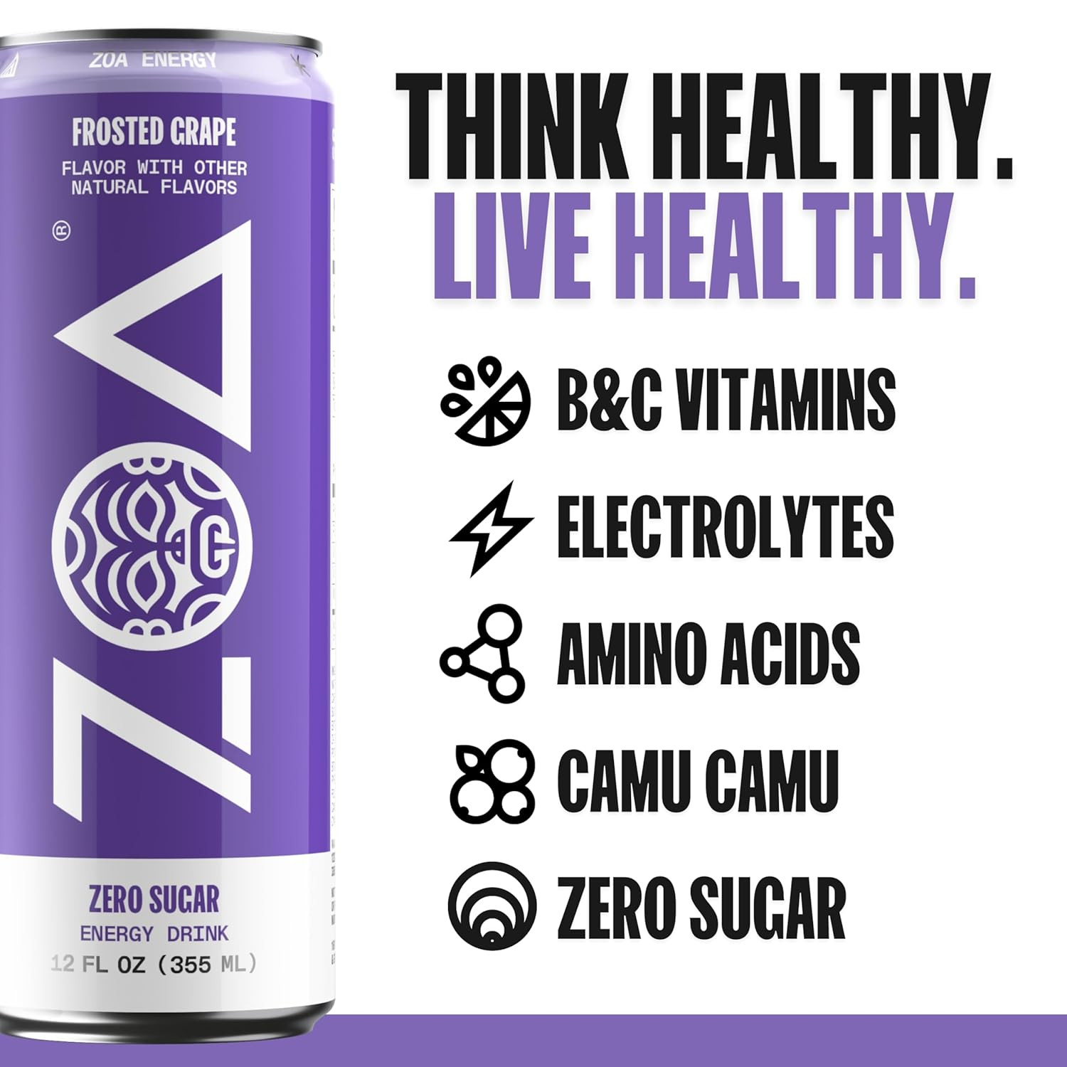 Zero Sugar Energy Drinks, Variety Pack - Sugar Free with Electrolytes, Health...