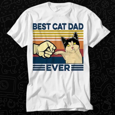 T-Shirt Best Cat Dad Ever Vintage lustig Vatertag 540