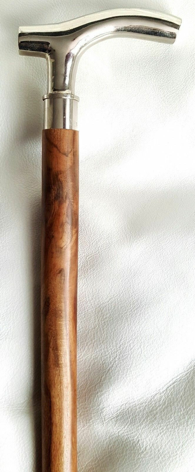 Vintage Nautical Brown Solid Brass Handle Stick W… - image 1