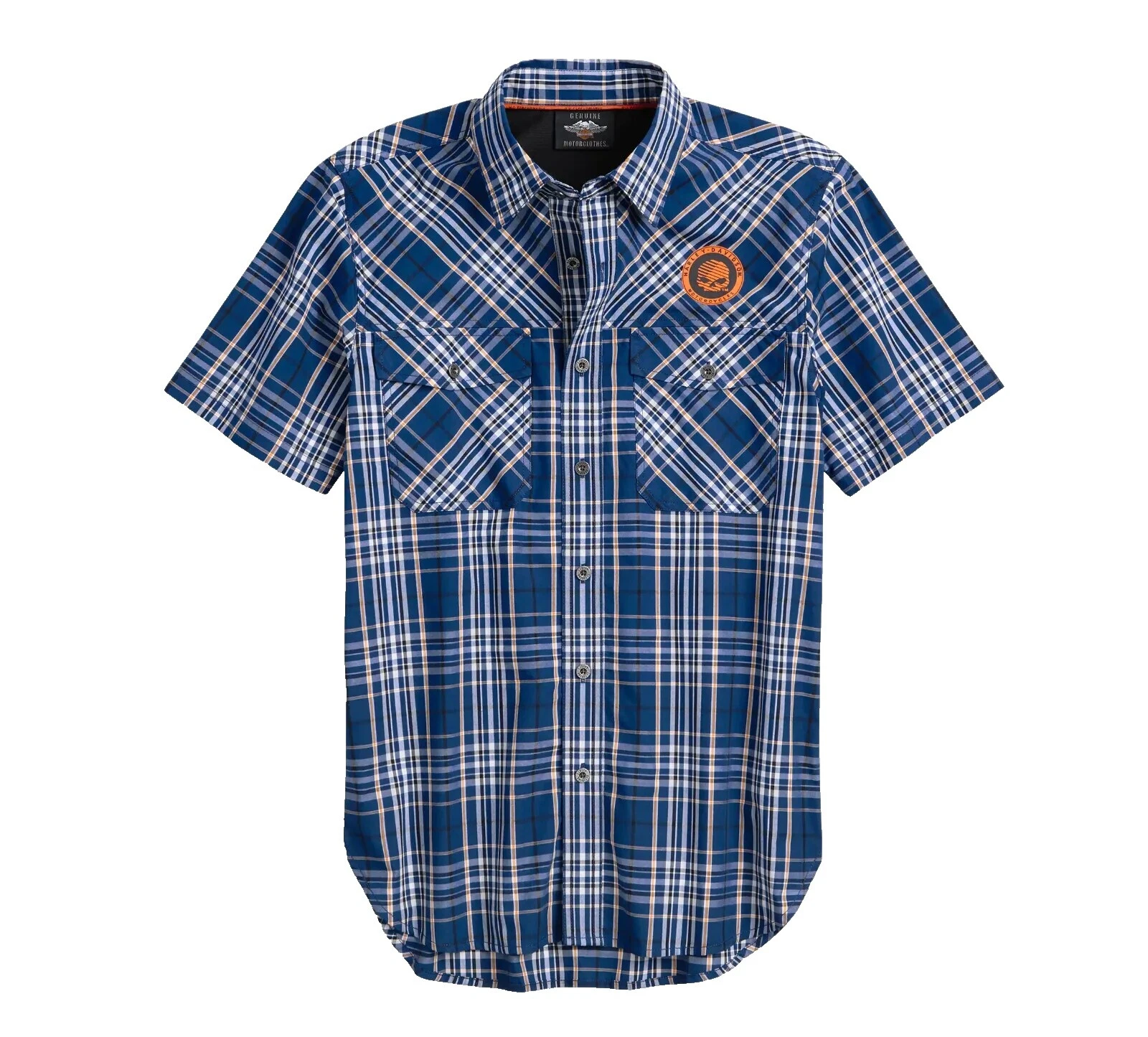 Manga corta de seda Harley-Davidson Informal Con Botones camisas para hombres