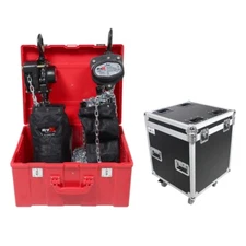 ProX XT-MCH1TX2-30FT 1 Ton Manual Chain Hoists Pair w 30' Chains & Flight Case