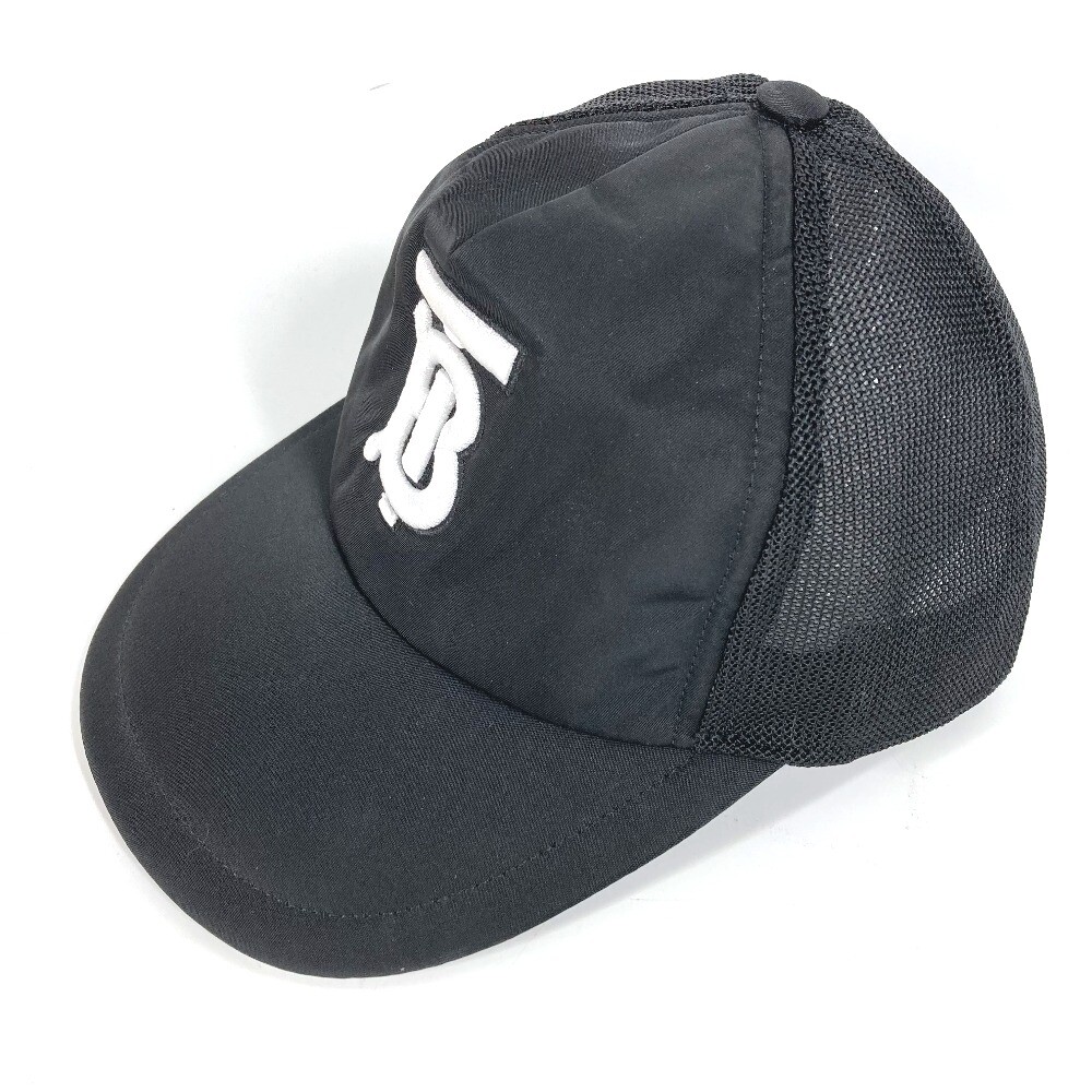 BURBERRY 8019211 TB hat cap baseball cap Nylon Black/White Vtg Burberry TB Logo Cotton Unisex Black Baseball Cap Hat  main image 3