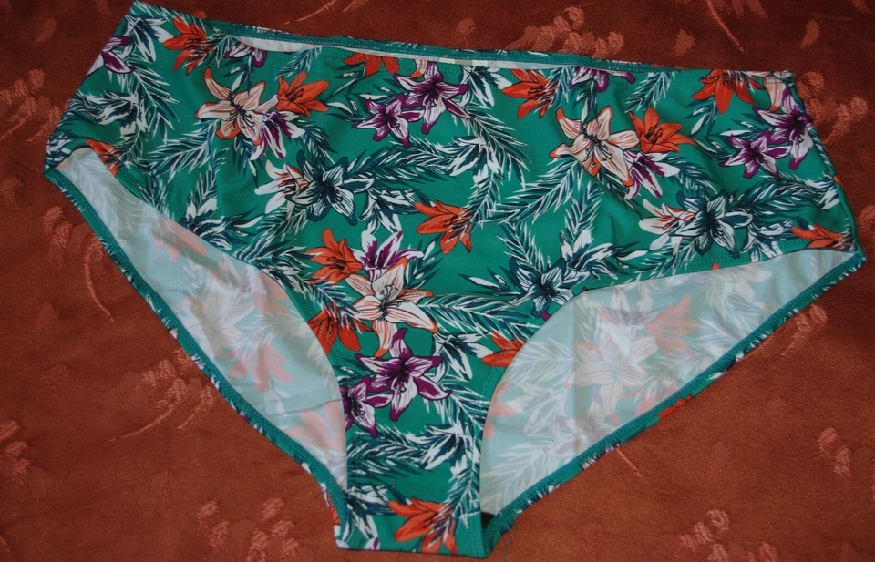 Culotte maillot de bain maxi imprimé émeraude blancheporte t 50 neuve - Photo 1/1