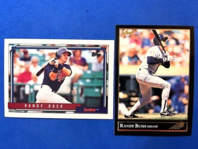 MLB - Randy Bush 1992 Topps & 1992 Leaf Gold Edition - Twins