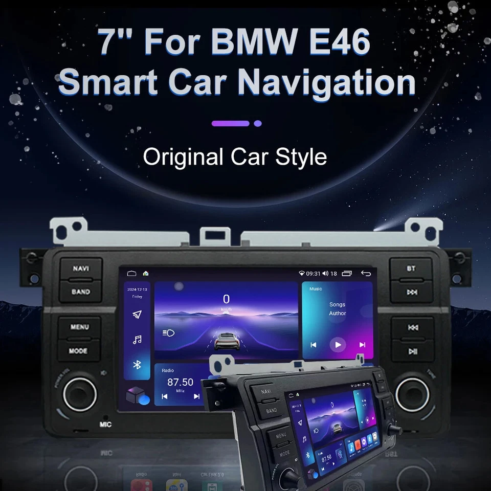 For BMW E46 2001-2005 Stereo Auto CarPlay Car Radio GPS Multimedia Player Screen - Image 4 of 4
