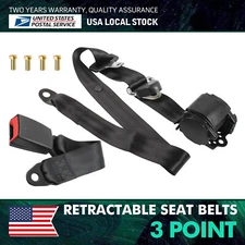 1PCS Retractable 3 Point Safety Seat Belt Straps Car Vehicle Adjustable Belt Kit