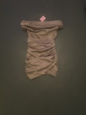 Pretty Little Thing Sz8 Satin Bardot Dress NWT!!  